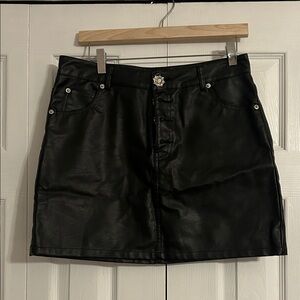 Signature8 Black Faux Leather Mini Skirt